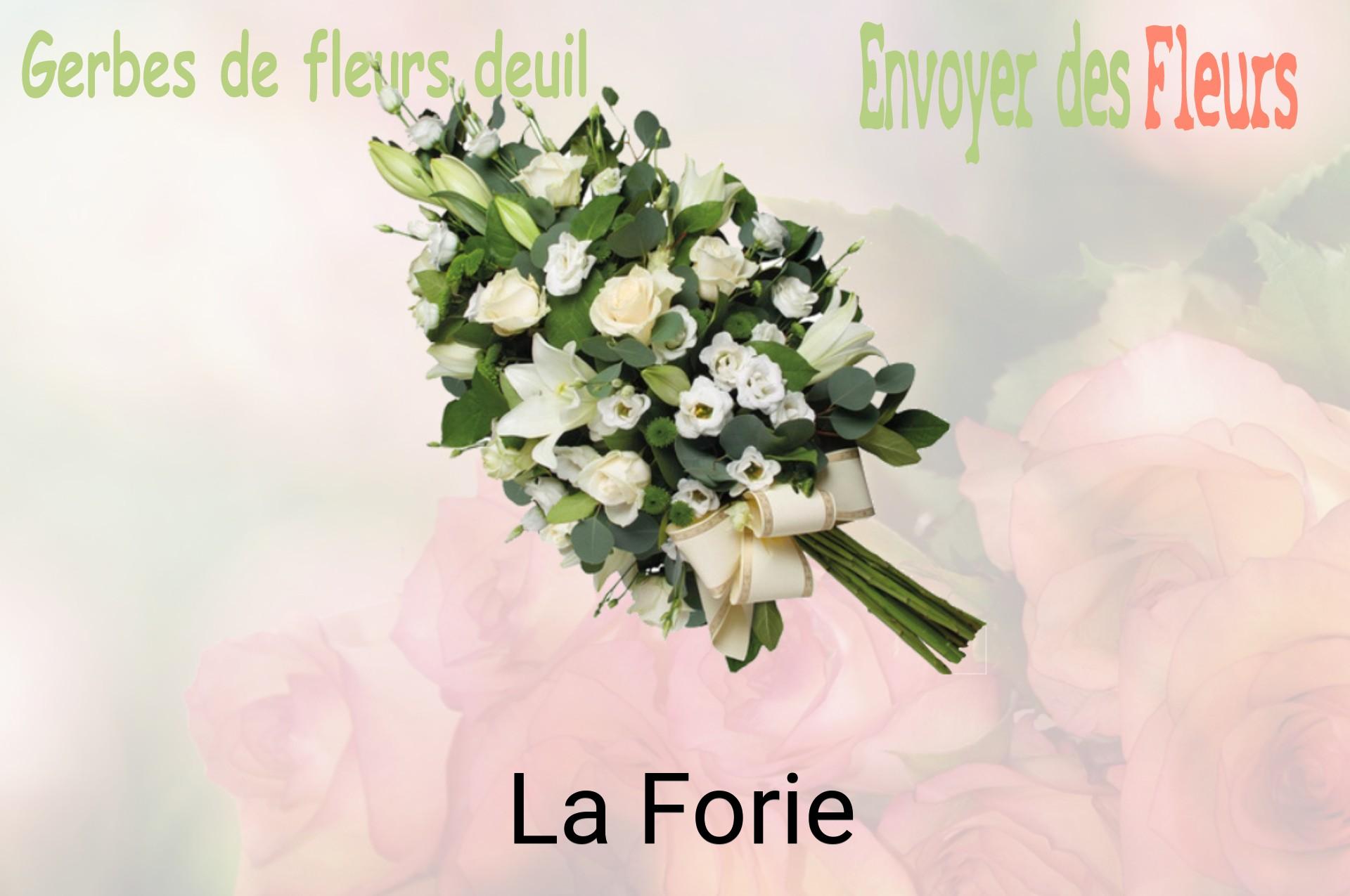 Gerbe de fleurs de deuil livrée à La Forie